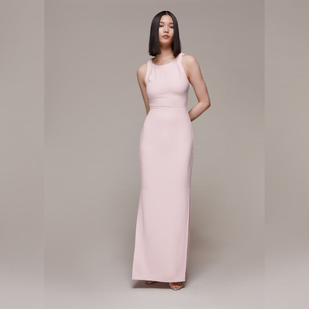 Whistles Pink Tie Back Maxi Dress Gown Size 2